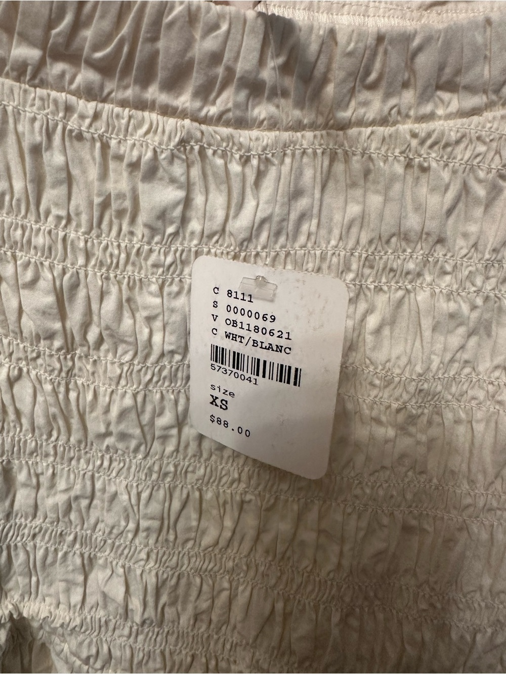 Free People Cream Smocked Peplum Blouse - Picture 3 of 3